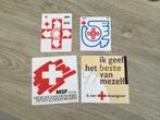 4 stickers Rode Kruis, Artsen zonder grenzen, bloedgever, Verzamelen, Stickers, Overige typen, Ophalen of Verzenden, Zo goed als nieuw