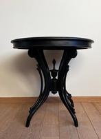 Table d'appoint en bois noir, ronde Indonesia - éclectique,, Maison & Meubles, Comme neuf, 55 à 75 cm, 60 cm ou plus, Rond