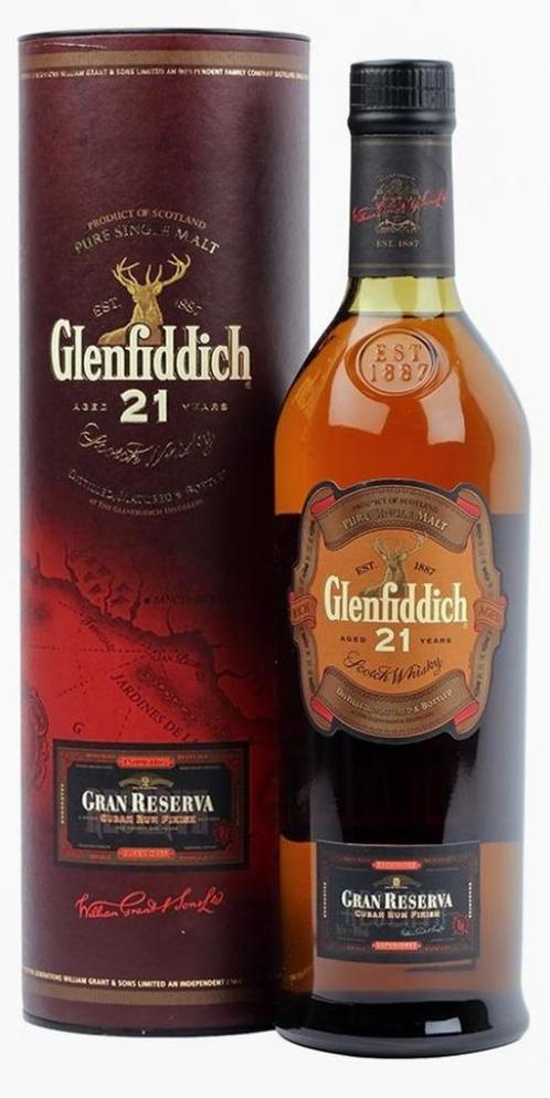 Glenfiddich 21 Gran reserva Cuban Rum finish /Whisky/Whiskey, Collections, Vins, Neuf, Autres types, Autres régions, Pleine, Enlèvement ou Envoi