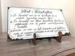 Emaille bord  met stookvoorschriften voor bakoven klooster, Antiek en Kunst, Ophalen of Verzenden