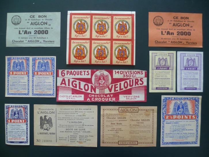 chocolat Aiglon chocolade bons punten points publiciteit, Collections, Collections Autre, Utilisé, Enlèvement ou Envoi