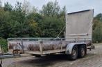 Aanhangwagen dubbel asse voor minipelle of graafmaschin, Auto diversen, Aanhangers en Bagagewagens, Ophalen of Verzenden, Zo goed als nieuw