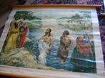 4 Wandkaarten met Bijbelse taferelen., Antiquités & Art, Antiquités | Cartes scolaires, Enlèvement