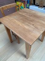 Tafel en stoel in teak, Huis en Inrichting, Tafels | Eettafels, Ophalen, Gebruikt, Tot twee personen, Vierkant