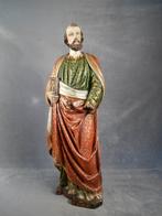 Statue en bois polychrome Peter, Antiquités & Art, Enlèvement ou Envoi