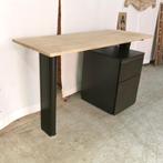 oude bureau blok met massief eiken blad  L 129 D 46 H 73, Huis en Inrichting, Bureaus, Ophalen, Gebruikt, Bureau