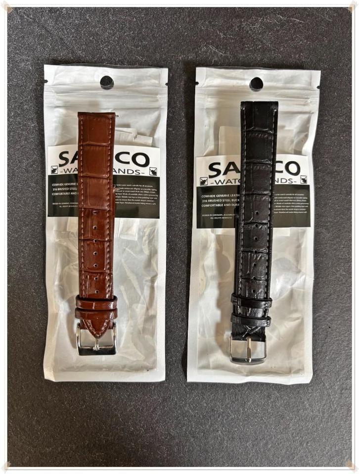 SAMCO - ENSEMBLE BRACELETS CUIR MONTRE 20mm (2), Handtassen en Accessoires, Armbanden, Zo goed als nieuw, Leer, Ophalen of Verzenden