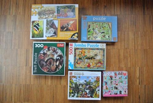 Set van 9 puzzels met dieren in de hoofdrol, Hobby & Loisirs créatifs, Sport cérébral & Puzzles, Comme neuf, Puzzle, 500 à 1500 pièces