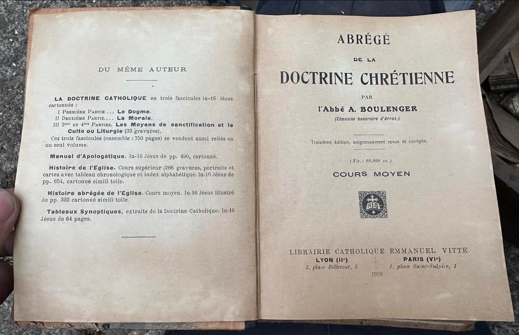 Boek « Abrégé de le Doctrine Chrétienne 1927, Ophalen