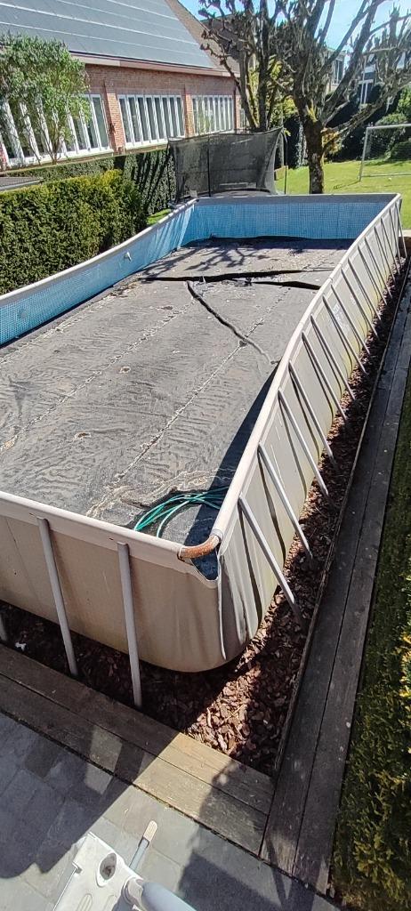 Heel groot Intex zwembad, Tuin en Terras, Zwembaden, Gebruikt, Opzetzwembad, 120 cm of meer, 400 cm of meer, 300 cm of meer, Rechthoekig