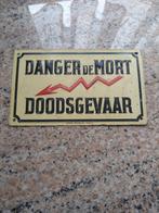 Geëmailleerde plaat, doodsgevaar, Ophalen of Verzenden, Gebruikt, Reclamebord