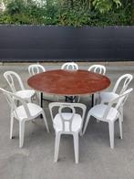 ronde tafel met 8 stoelen(feesttafel), Antiek en Kunst, Ophalen of Verzenden