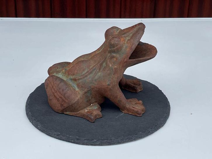 Gietijzeren kikker vanop pudebak, Antiek en Kunst, Curiosa en Brocante, Ophalen of Verzenden