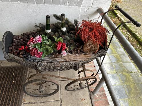 oude flessenkar - bloemenwagentje - vintage, Antiek en Kunst, Curiosa en Brocante, Ophalen