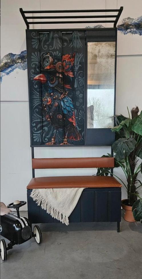 Unieke Azure Aviator steampunk Kapstok met Opbergbank, Huis en Inrichting, Kasten | Schoenenkasten, Zo goed als nieuw, Ophalen