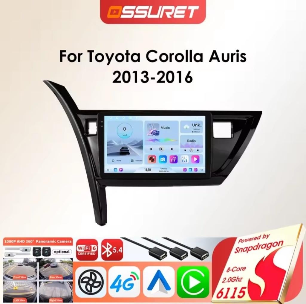 Radio android ossuret QS6 pour toyota auris 2013 à 2016, Enlèvement, Neuf