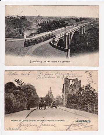 LUXEMBOURG 2 cartes postales de Luxembourg, 1904 et 1909.