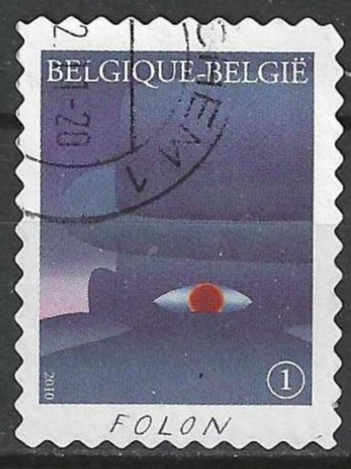 Belgie 2010 - Yvert 4058 /OBP 4077 - Jean-Michel Folon (ST), Timbres & Monnaies, Timbres | Europe | Belgique, Affranchi, Art, Envoi