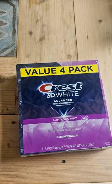 NIEUW CREST 3D Whitening 4-pak tandpasta beschikbaar voor biedingen