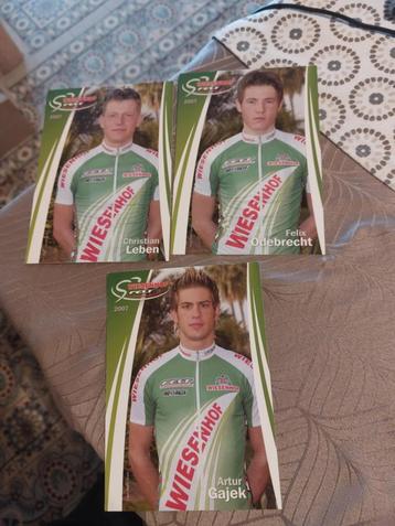 3 Wielerkaarten : Team Wiesenhof 2007 beschikbaar voor biedingen