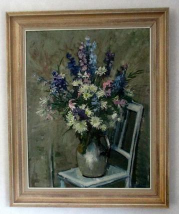Juul Decort ( 1918 - 1999) Zeer groot bloemenstilleven  beschikbaar voor biedingen