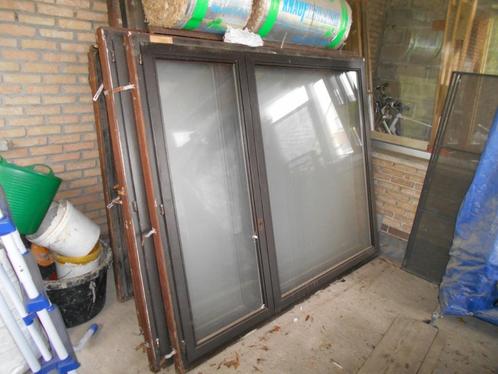 meranti ramen, Doe-het-zelf en Bouw, Glas en Ramen, Gebruikt, Gevelraam of Ruit, 80 tot 120 cm, 120 tot 160 cm, Dubbelglas, Ophalen