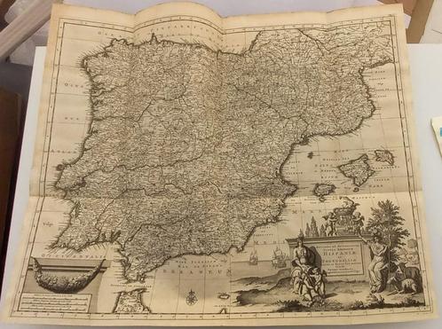 Beschryving van Spanjen en Portugal 1707 Spanje, Antiek en Kunst, Antiek | Boeken en Manuscripten, Ophalen of Verzenden