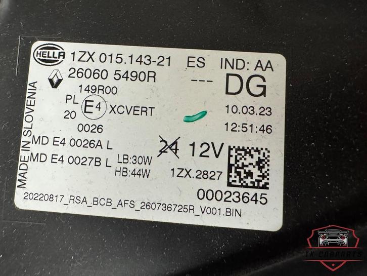 Renault magen 5 V led koplamp links 260605490r, Auto-onderdelen, Verlichting, Renault, Gebruikt