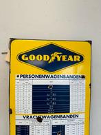 Panneau publicitaire en émail pour pneus GoodYear, Collections, Marques & Objets publicitaires, Utilisé, Enlèvement ou Envoi, Panneau publicitaire