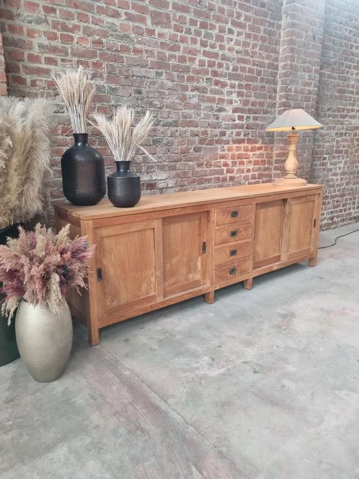 Teak dressoir/tv meubel GRATIS LEVERING, Huis en Inrichting, Kasten | Dressoirs, Zo goed als nieuw, 200 cm of meer, 25 tot 50 cm