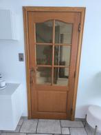 3 massief eikenhouten binnendeuren (waarvan 1 glazen deur), Doe-het-zelf en Bouw, Ophalen, Gebruikt, Glas