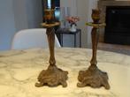 Paar antieke bronzen kandelaars - Louis XV-stijl., Ophalen of Verzenden, Brons