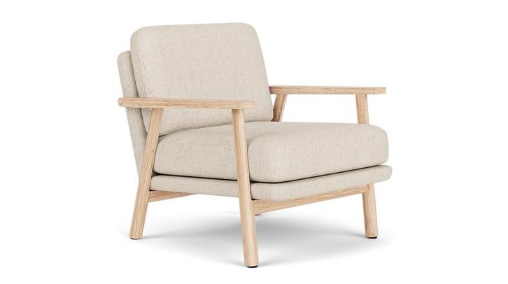 Archie - Fauteuil - Moonlight Sand, Maison & Meubles, Fauteuils, Neuf, Bois, Tissus, 50 à 75 cm, 75 à 100 cm, Enlèvement