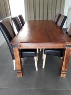 Tafel 310 x 90 cm  + 6 stoelen of apart, Maison & Meubles, Tables | Tables à manger, 100 à 150 cm, Rectangulaire, Teck, Enlèvement