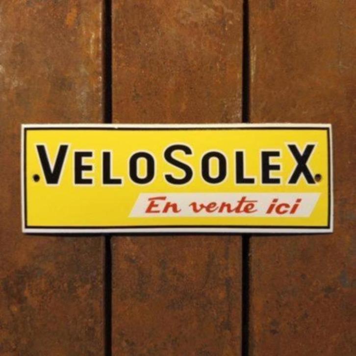 Emaille Schild SOLEX VeloSolex Motor Reclamebord Vintage Oud, Verzamelen, Merken en Reclamevoorwerpen, Gebruikt, Reclamebord, Verzenden