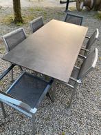 Tuin/terras tafel met 6 passende stoelen., Overige materialen, Tuinset, Eettafel, 6 zitplaatsen