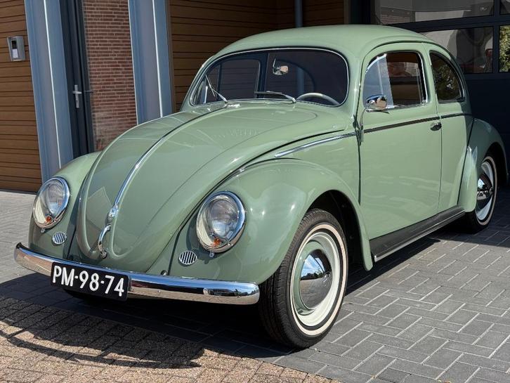 kever ovaal, Auto's, Oldtimers, Particulier, Volkswagen, Benzine, 3 deurs, Handgeschakeld, Groen, Beige, Stof, Achterwielaandrijving