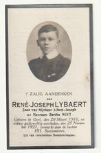 Doodsprentje Rene LYBAERT Gent 1910 - 1927  (foto), Envoi, Image pieuse