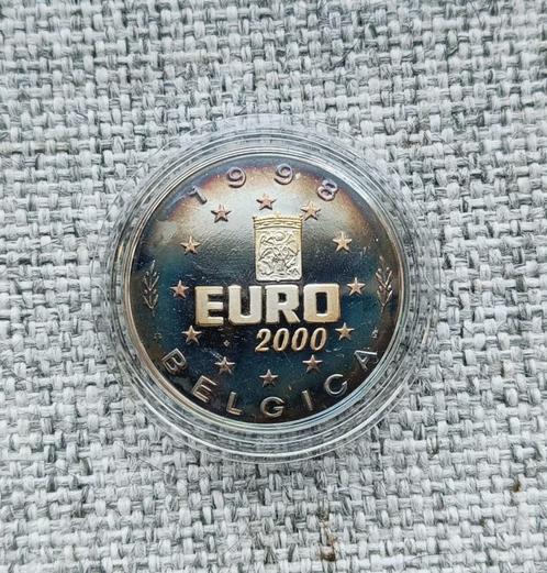 1998 Zilveren Munt EURO 2000, Belgica, Postzegels en Munten, Munten | België, Setje, Zilver, Zilver, Ophalen