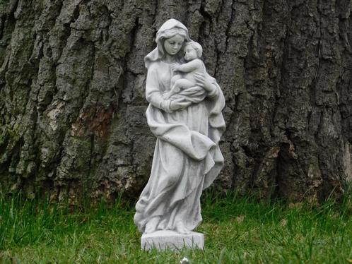 Statue de Marie et de l'Enfant, pleine pierre, blanche et gr, Jardin & Terrasse, Statues de jardin, Neuf, Pierre, Enlèvement ou Envoi