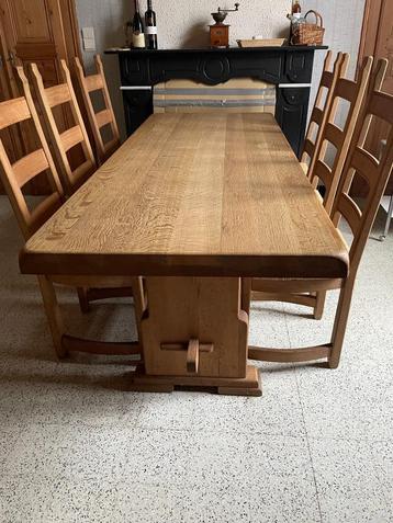 Eettafel 6 stoelen massief eikenhout beschikbaar voor biedingen