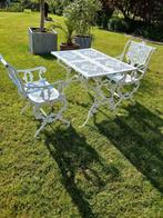 2 stoelen en tafel, Tuin en Terras, Ophalen, Gebruikt