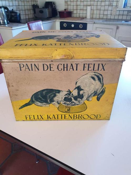 Felix originele kattenbrood doos 1930, Antiquités & Art, Curiosités & Brocante, Enlèvement ou Envoi