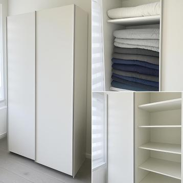 Witte kleerkast - perfecte staat, Huis en Inrichting, Kasten | Kleerkasten, 100 tot 150 cm, Met hangruimte, Eikenhout, Ophalen of Verzenden