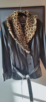 Damesvest in echt leder met bontkraag, Kleding | Dames, Ophalen of Verzenden, Zo goed als nieuw, Maat 42/44 (L)