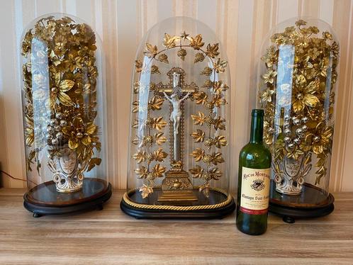3 zeer exclusieve antieke religieuze stolpen, Antiek en Kunst, Antiek | Religieuze voorwerpen, Ophalen