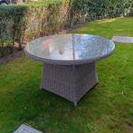 Buitentafel (glasplaat) + 4 stoelen - inclusief levering, Ophalen, Kunststof, Tuinset