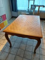 Massief houten uitschuifbare tafel & vitrinekast, Huis en Inrichting, Tafels | Eettafels, Ophalen, Gebruikt, Eikenhout, 50 tot 100 cm