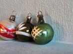 3 kleine vintage kerstballen, Ophalen of Verzenden