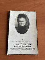 Rouwkaart L.Dekeyser  Kortemark 1845 + Lichtervelde 1936, Collections, Images pieuses & Faire-part, Carte de condoléances, Envoi